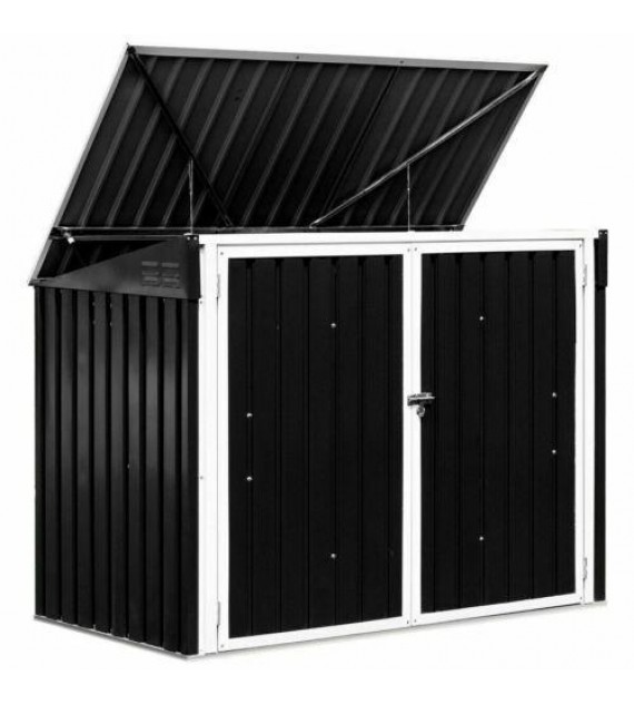 Modern & Durable Horizontal Storage Shed 68 Cubic Feet for Garbage Cans