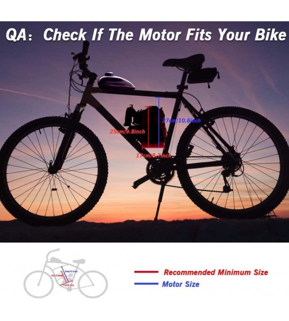 Anbull 49CC 4 Stroke Gas Petrol Motorized Bike Bicycle Engine Motor Kit for 28” V Frame Bike and 26” ATV