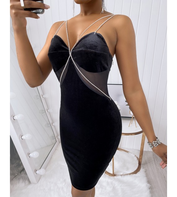 Studded Cutout Sheer Mesh Bodycon Dress
