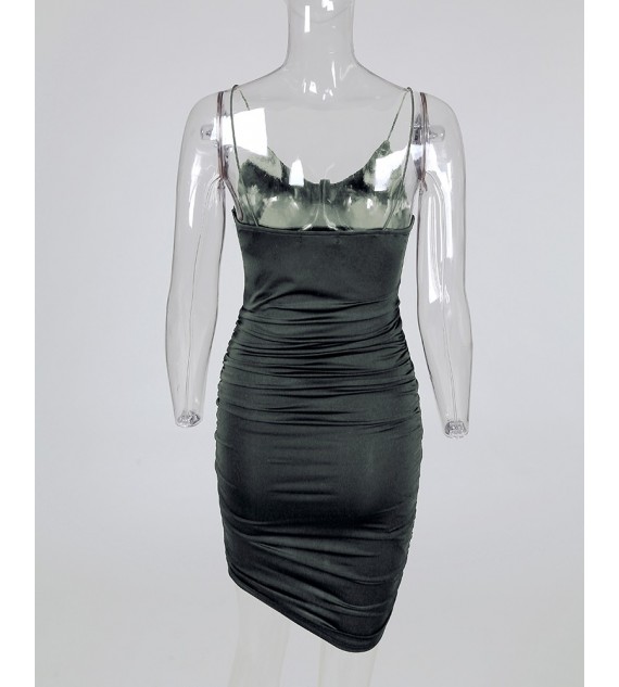 Ruched Bodycon Mini Cami Women Dress