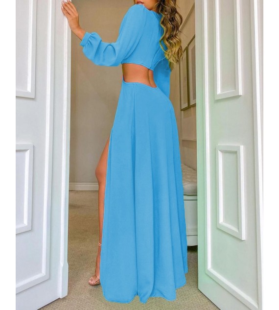 High Slit Cutout Maxi Women Dress
