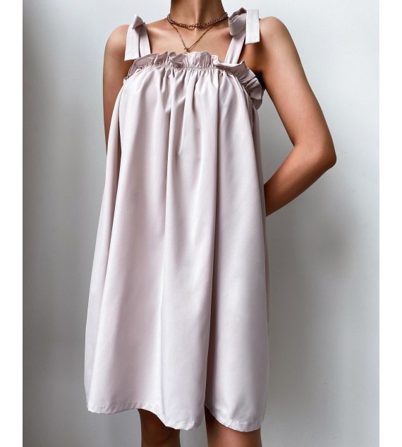 Tied Detail Frill Hem Square Neck Casual Tank Dress