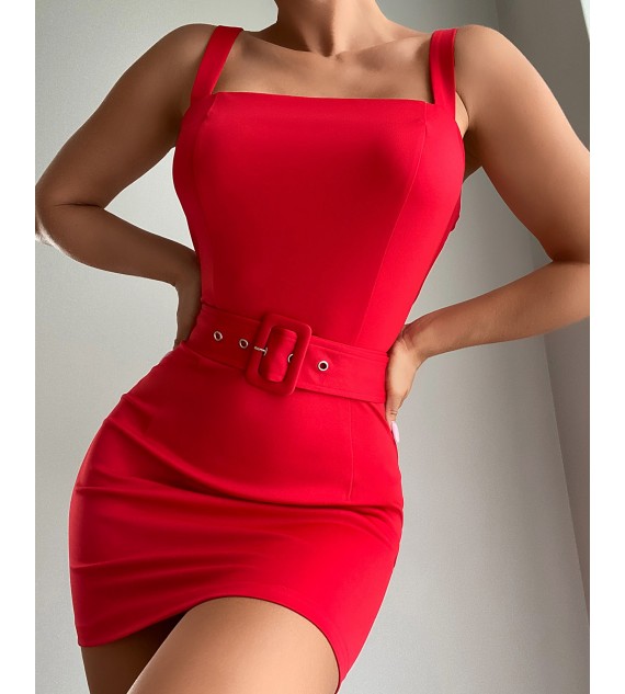 Thick Strap Plain Bodycon Dress