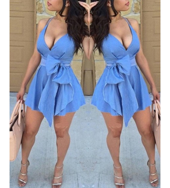Solid Strap Short Mini Dress Sleeveless Solid Colored Hot