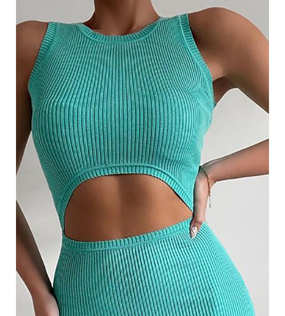 Sleeveless Cutout Knit ny Maxi Dress